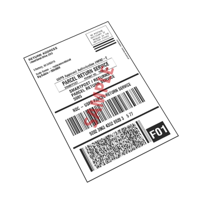 18 Pack Empty Threaded Canister Return Label